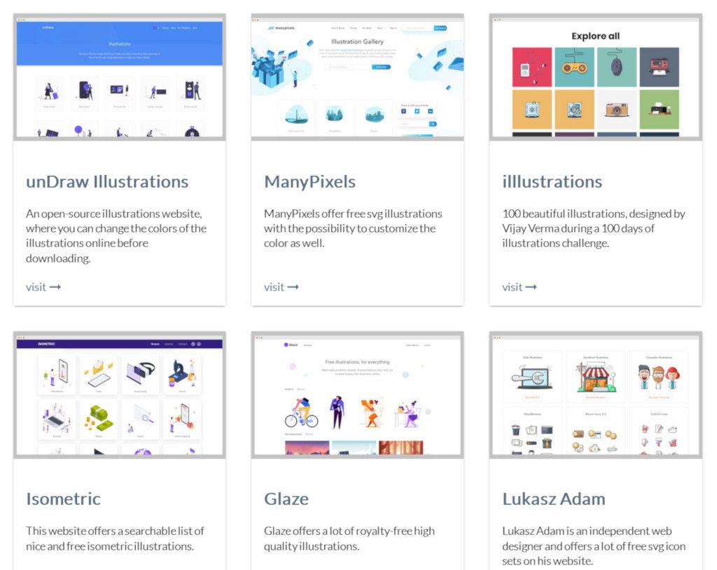 A Curated List Of Websites For Free SVG Illustrations