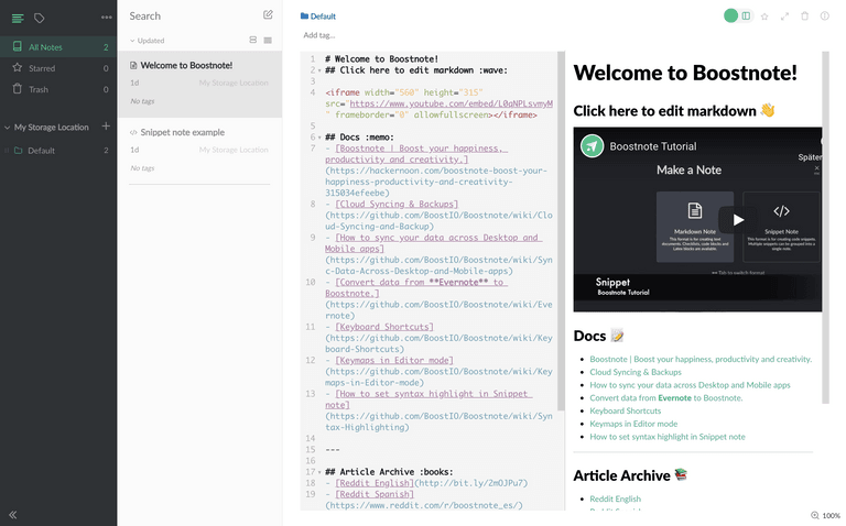 boostnote view markdown only