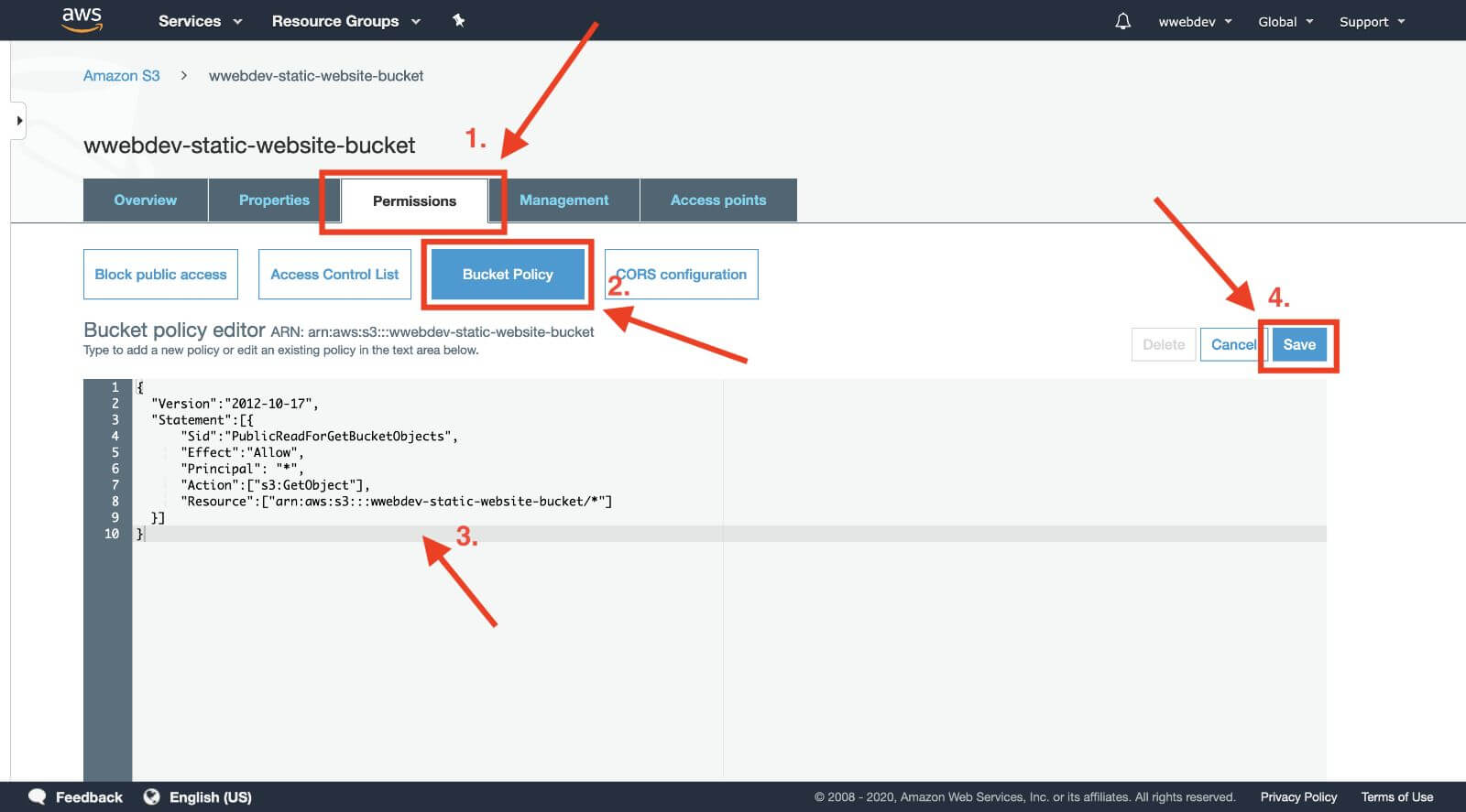 aws s3 bucket policy