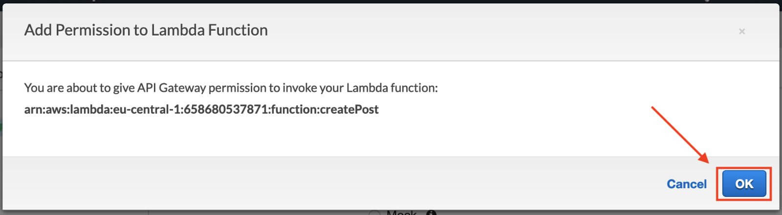 Create API allow lambda access